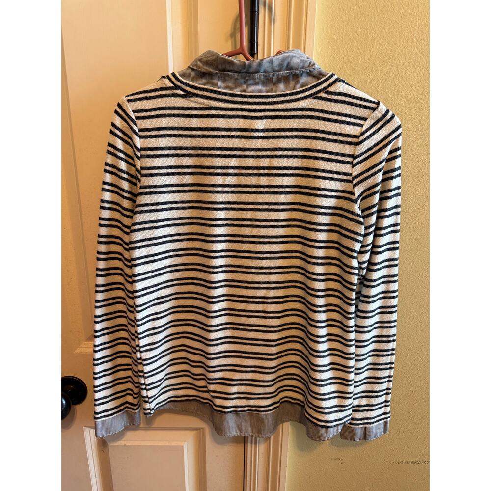 Tommy Hilfiger Layered Look Preppy Casual Navy Striped Collar Sweater Women’s S - Picture 5 of 9